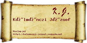 Kálmánczi József névjegykártya